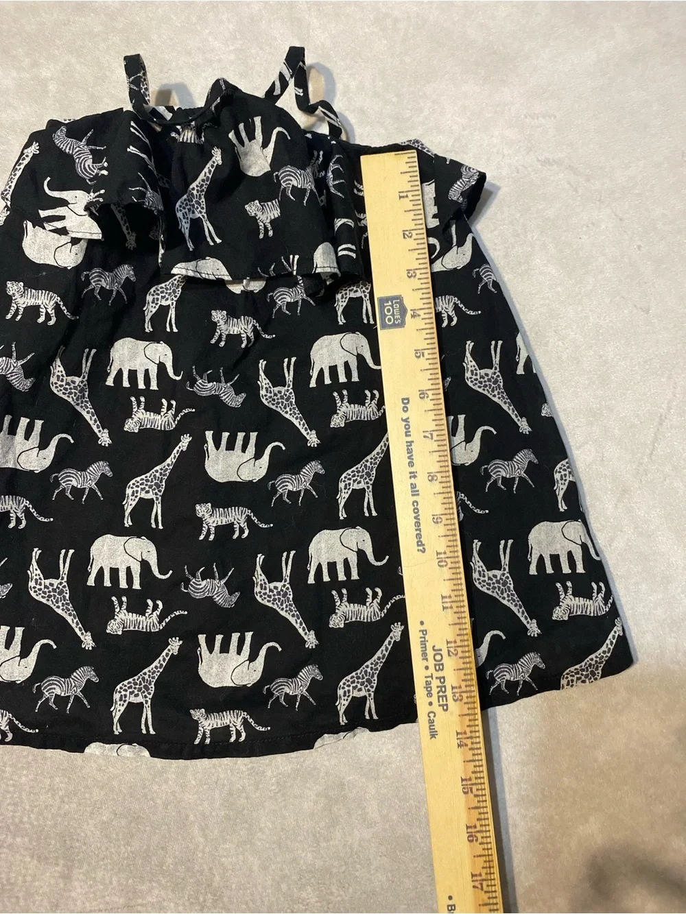 Old Navy Baby Girl Ruffle Safari Animal Print Sundress Size 18-24 Months Black